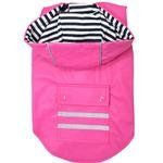 Slicker Raincoat with Striped Lining (Color: Raspberry Pink, size: small)